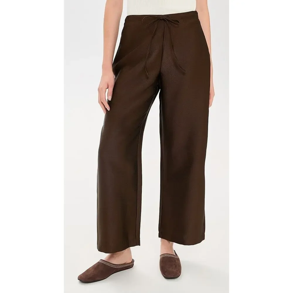 Reformation organic cotton Women's Brown Woven Wide-leg Trousers 2X A005961